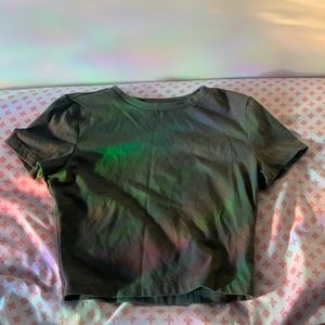 Army green crop top